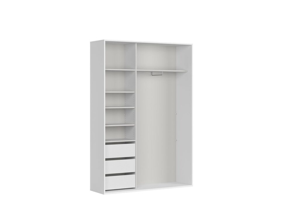 ארון הזזה 2 דלתות בצבע עץ פס לבן דגם flex 150 ארון הזזה עץ אלון בשילוב לבן דגם 150 Flex – תמונה 4