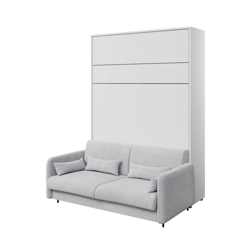 a couch with a white wall