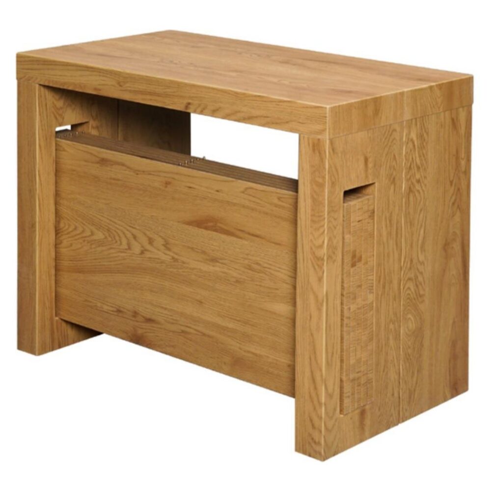 expandable-console-table-light-sonoma-oak-2-2000x2000-1.jpg שולחן קונסולה נפתח אלון סונומה בהיר - עיצוב מודרני – תמונה 2
