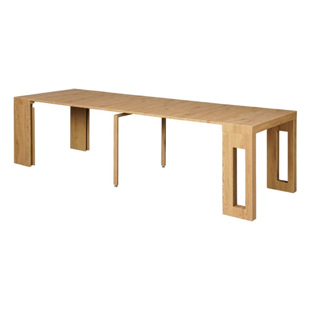 expandable-console-table-light-sonoma-oak-3-2000x2000w.jpg שולחן קונסולה נפתח אלון סונומה בהיר - עיצוב מודרני – תמונה 1