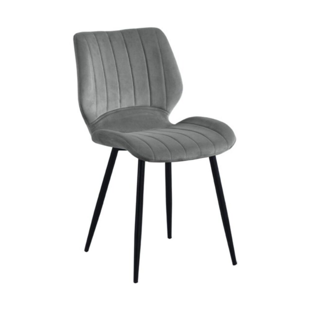 gray-velvet-chair-1-2000x2000-1.jpg כיסא קטיפה אפורה מעוצב – איכותי ונוח לעיצוב הבית – תמונה 2
