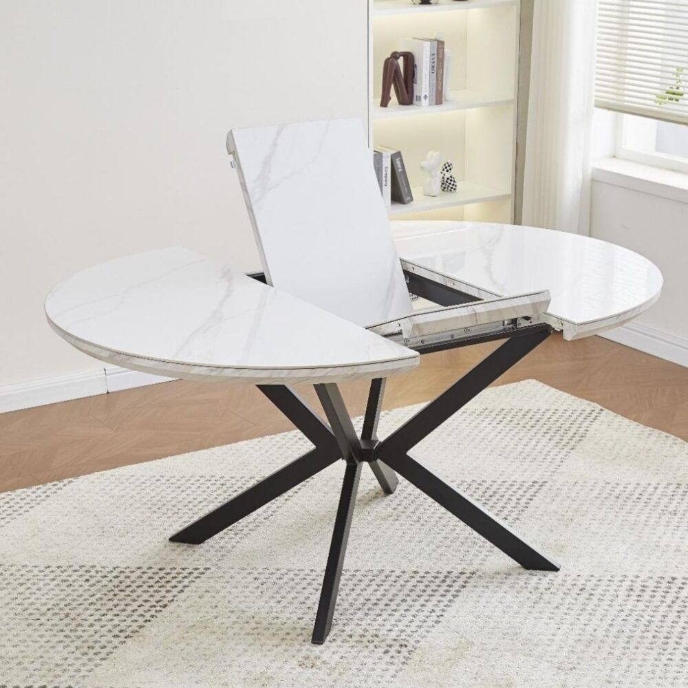 round-extendable-table-with-white-ceramic-top-model-dt-193-white-2-2000x2000-1.jpg שולחן עגול להרחבה עם פלטת קרמיקה לבנה – עיצוב מודרני – תמונה 3
