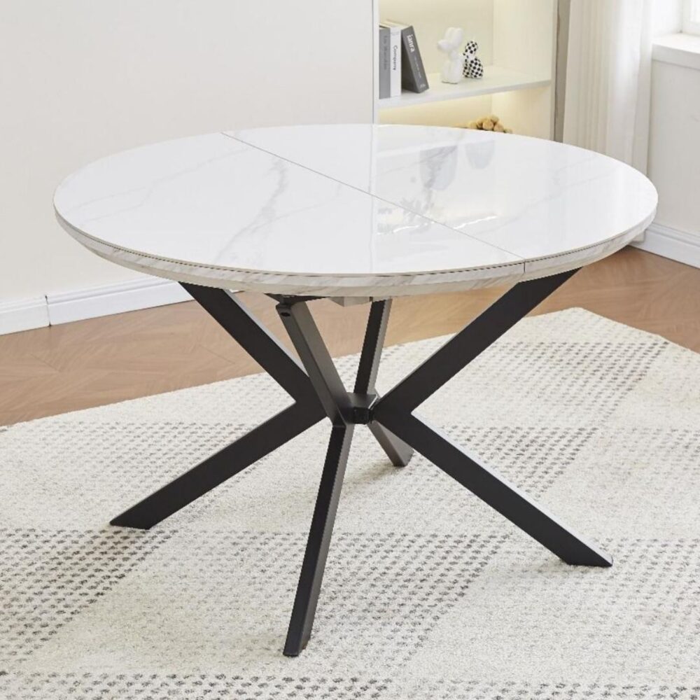 round-extendable-table-with-white-ceramic-top-model-dt-193-white-3-2000x2000-1.jpg שולחן עגול להרחבה עם פלטת קרמיקה לבנה – עיצוב מודרני – תמונה 4