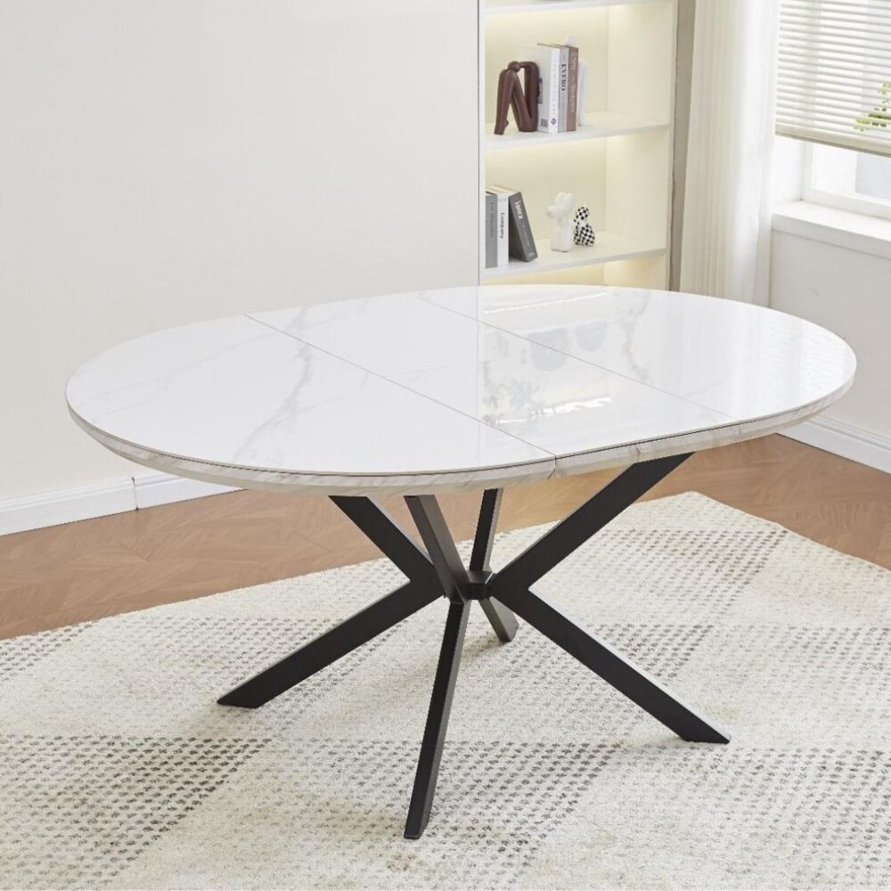 round-extendable-table-with-white-ceramic-top-model-dt-193-white-4-2000x2000-1.jpg שולחן עגול להרחבה עם פלטת קרמיקה לבנה – עיצוב מודרני – תמונה 2