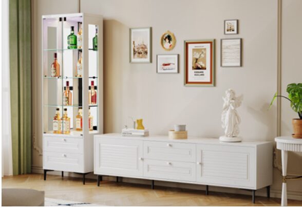 9807 TV Stand white 9807 TV Stand – תמונה 2